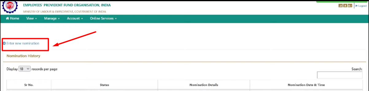 ऑनलाइन नॉमिनी बदलने की प्रक्रिया