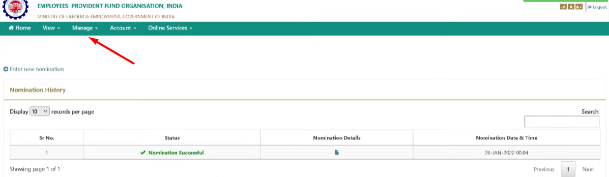 ऑनलाइन नॉमिनी