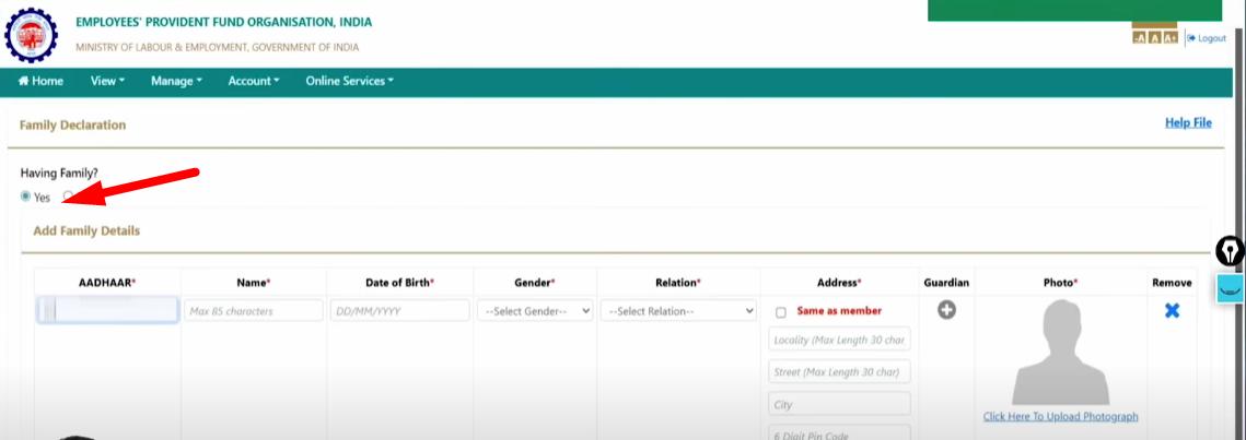 ई-नॉमिनेशन प्रक्रिया 